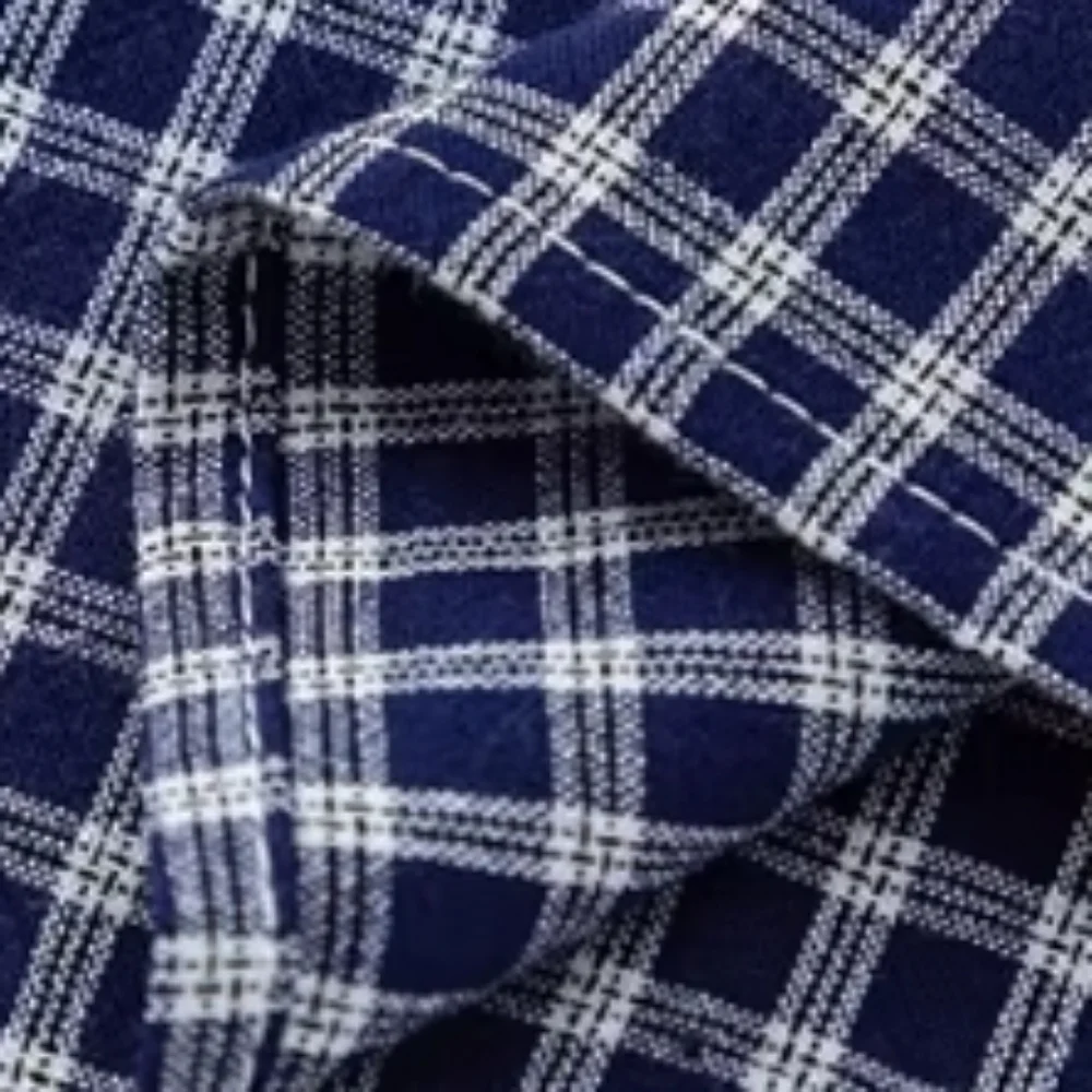 Navy Gingham Beaded Scarf Detail Pocket Shirt - Picture 3 of 4